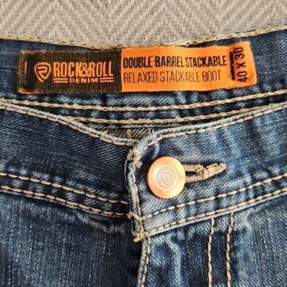 Rock & Roll Denim® Men's Raised Denim Stackable Dark Jeans BMTBD03103 Western - Picture 3 of 16